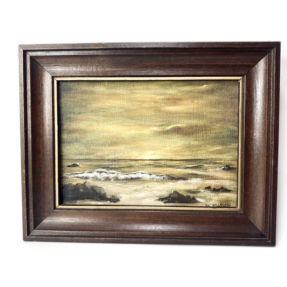 M. Mason | Art | Vintage Artist Signed M Mason Scenic Beach Seascape ...